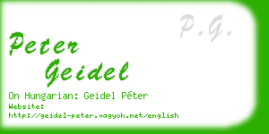 peter geidel business card